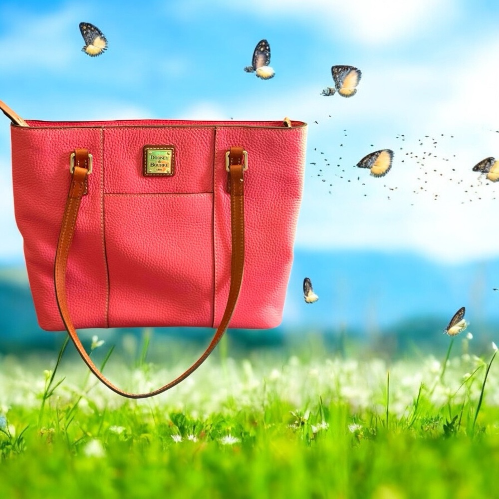 Dooney & Bourke Pink Classic Tote with Gold Hardware